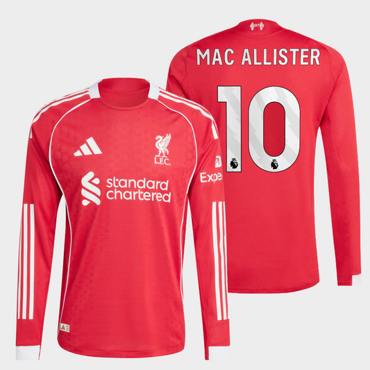 Liverpool 2025/26 local manga larga auténtica Mac Allister 10