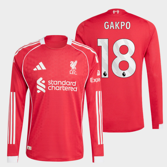 Liverpool 2025/26 local manga larga auténtica Gakpo 18