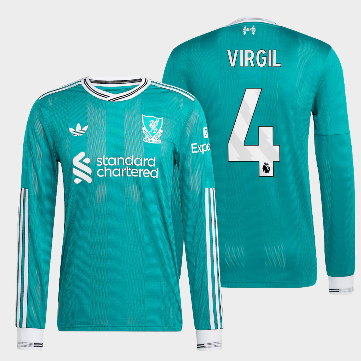 Liverpool 2025/26 alternativa manga larga auténtica Virgil 4