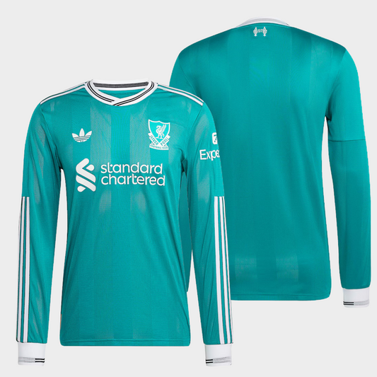 Liverpool 2025/26 alternativa manga larga auténtica