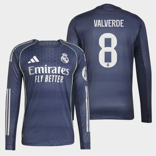 Real Madrid 2025/26 visitante manga larga auténtica Valverde 8